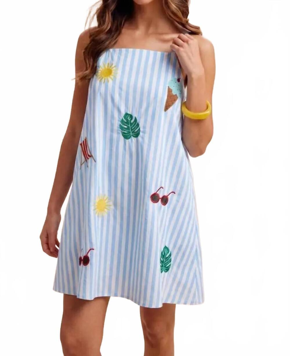 NEW ANNIEWEAR summer vibes mini dress in blue stripe